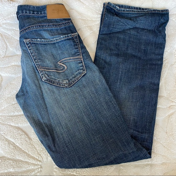 Men’s Silver “Zac” Blue Straight Jeans Size- W28 L34 - Picture 2 of 12